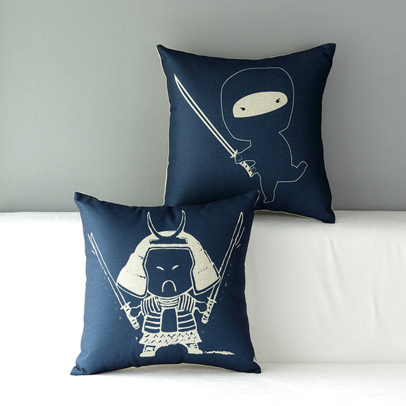 Japanese Ninja Warrior Pillow Case